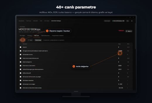 OBDTalk-Desktop canlı veri parametreleri