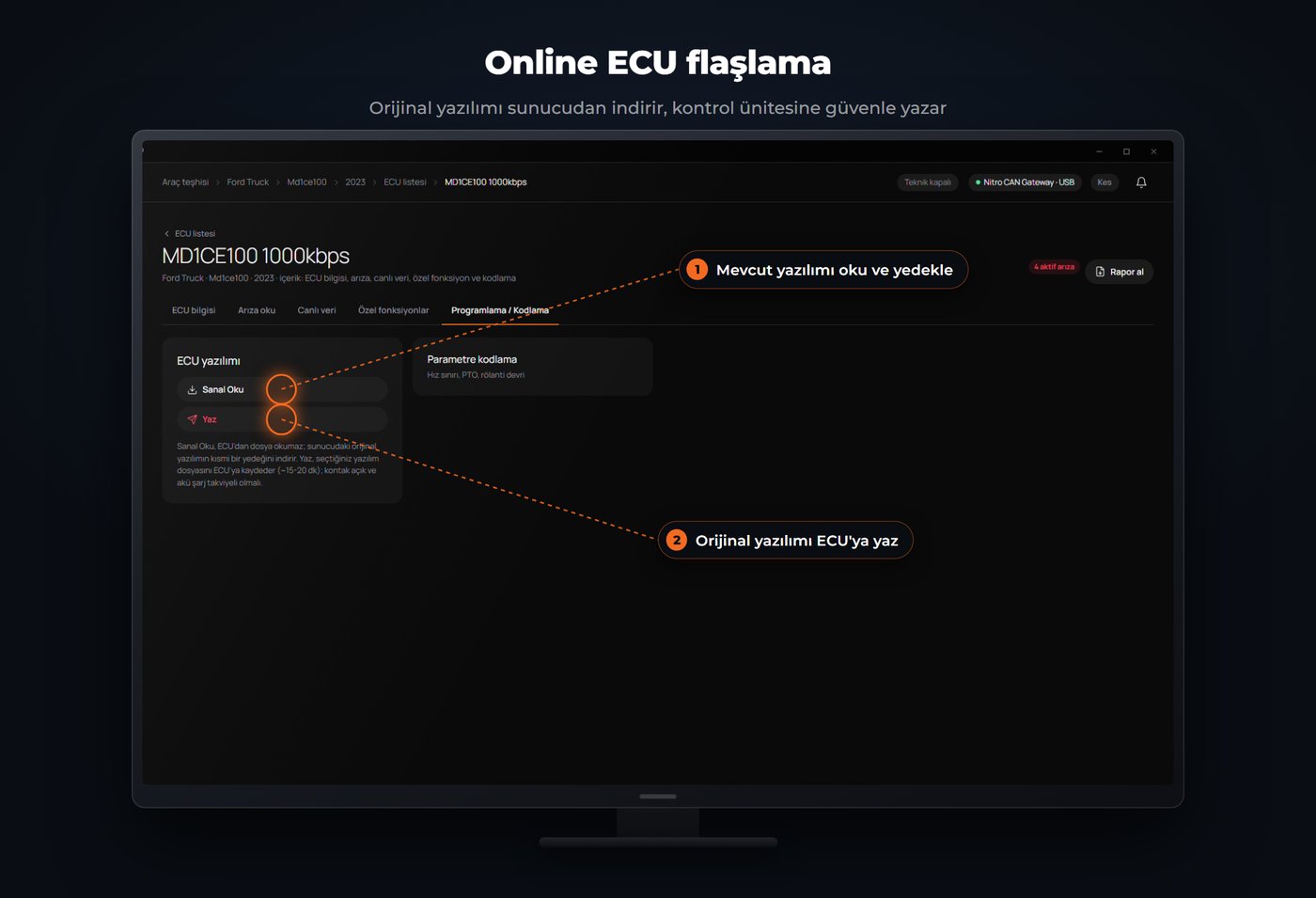 ECU yazılımı okuma ve yazma